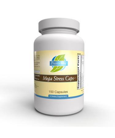 Priority One Vitamins Mega Stress Caps - 150 Capsules - B Vitamin Complex with The Benefits of Adrenal.*