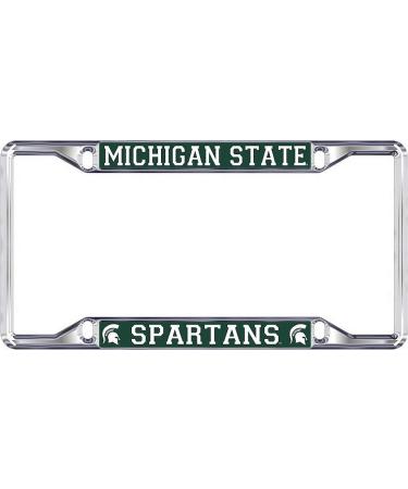 NCAA License Plate Frame Silver Michigan State Spartans Silver One Size