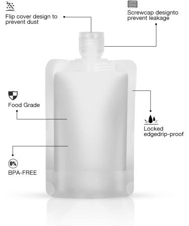 Pnyxeass 20 Pack TSA Approved Travel Containers | Leak-proof Toiletry Bottles | Portable Squeeze Pouches for Shampoo, Conditioner, Lotion | Travel Accessories - Buy Online on GoSupps.com