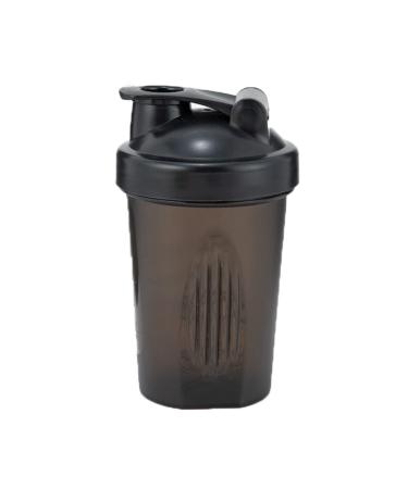 AIDSHUNN Protein Shaker bottle 400ml with mixer ball leaked out safer drink flip cap 14oz shake cup water bottle for powder mixer gym sports supplement fitness workout (black)