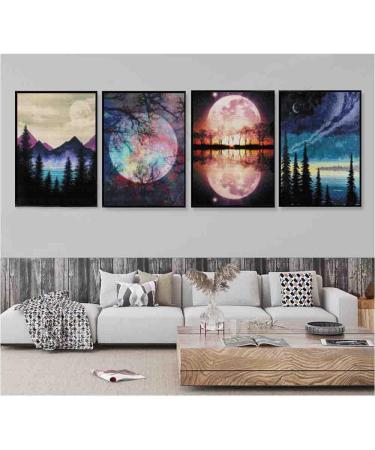 KYOQFVN Cross Stitch Kits - Moon & Mountain 4 Pack for Beginners - Embroidery Arts and Crafts - Buy Online on GoSupps.com