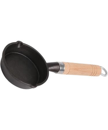 Qcwwy Mini Frying Cast Iron Pan Portable Pancake Pan Non Stick Coating Small Griddlewith Wooden Handle Kitchen Cooking Utensils for Home Camping Travel - Buy Online on GoSupps.com