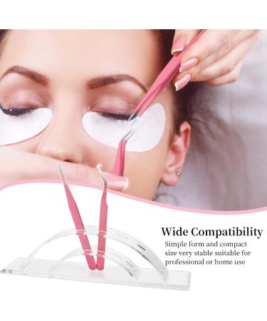 Professional Pink Eyelash Extension Tweezers Kit with Storage Case - Includes 2 Black Tweezers and Display Stand for Makeup Artists - Buy Online on GoSupps.com