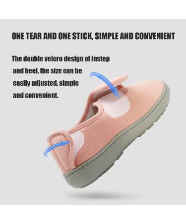KAFTKO Adjustable Slipper Shoes for Swollen Feet - Diabetic, Edema, and Plantar Fasciitis Relief - Velcro Closure - Small Beige - Buy Online on GoSupps.com