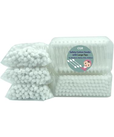 400pcs CGR Baby Safety Cotton Swabs for Newborns & Kids - 100% Organic Cotton - 5 Pack of 80 Swabs - Gentle & Safe Cleaning for Children - 2 Boxes & 3 Bags Included - Buy Online on GoSupps.com