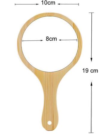 Handmade Wooden Handle Portable Round Cosmetic Mirror for Home and Travel Makeup Use - Buy Online on GoSupps.com