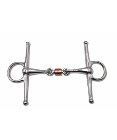 AMKA Gag Bit Double Jointed with Copper Roller Stainless Steel Thickness 15 mm Rings 45 mm 14.5