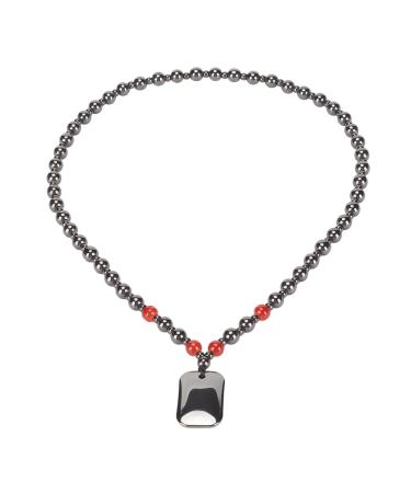 Anggrek Terahertz pearl necklace meditation necklace fashionable rectangular trailer pain relief energy-stone necklace for men and women