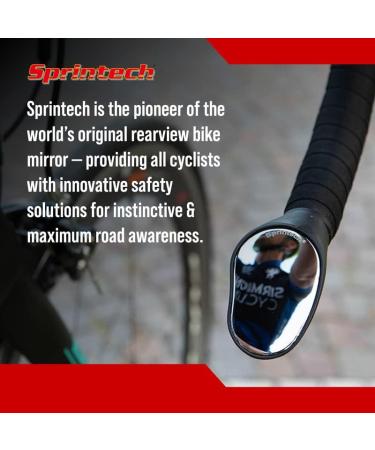 Sprintech Road Drop Bar Rearview Bike Mirror - Pair Dropbar (Black) | Safety Bicycle Mirror - Buy Online on GoSupps.com