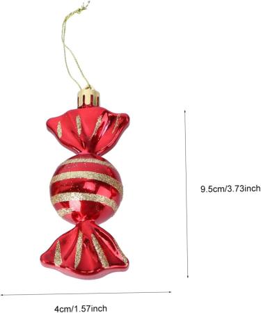 Zerodeko 16 Pcs Candy Pendant Red Shatterproof Christmas Ornaments Toy Plastic Hanging Pendant Mint Child - Buy Online on GoSupps.com