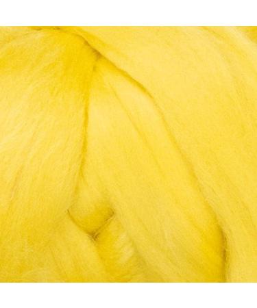 Kondoos Lemon Yellow Wool Roving 8 oz - Ideal for Needle Felting, Wet Felting, Handcrafts, and Spinning - Colored Natural Wool - Buy Online on GoSupps.com
