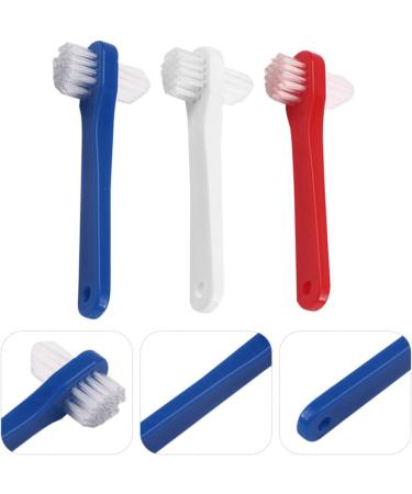 Healeved Denture Brush Dual Head 3pcs - Small Hard Denture Cleaner Toothbrush for False Teeth - Denture Care Tool - Buy Online on GoSupps.com