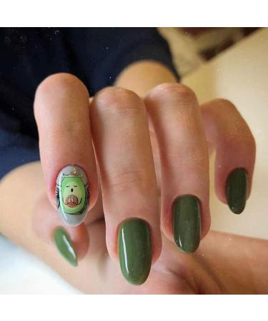DIY Decoration Green Color Anime Cartoon Avocado 3D Design Nail Stickers Sliders Decals(007) - Buy Online on GoSupps.com