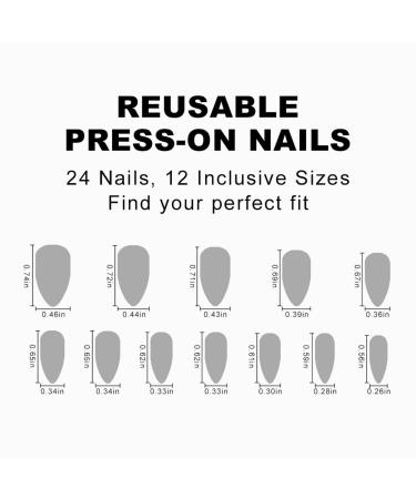 Black Almond Shaped Acrylic Press on Nails with Gold Glitter Swirl - 24Pcs - Buy Online on GoSupps.com