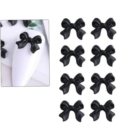50pcs Bow Resin Nail Art Decorations | 3D Bowknot Nail Charms for Manicure | Black DIY Jewelry Accessories - Buy Online on GoSupps.com