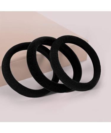 100 Pack Thick Seamless Cotton Hair Ties | No Crease Damage Ponytail Holders for Thick Hair (Black) - Buy Online on GoSupps.com