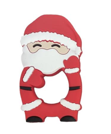 Christmas Holiday Soft Silicone Teethers for Baby BPA Free and Food Grade - Christmas Tree Star Santa Rudolph Reindeer Teether Toy (Santa)