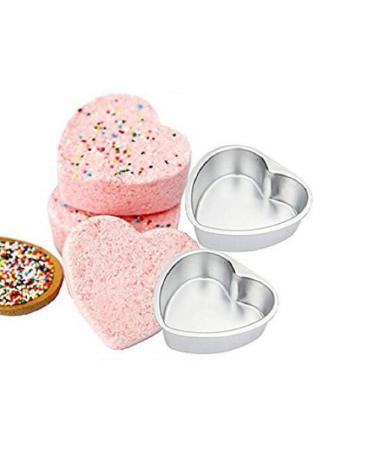 zmgmsmh 2 pcs Metal Bath Bomb Mold Hearts Shape 3 inch Mold soap Mold Cake Mold Bath Bomb Mold Heart Shape Mold (1)