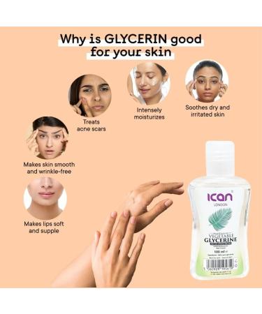 ican London Pure Vegetable Glycerine Softens & Moisturizes Skin 100ml - Buy Online on GoSupps.com