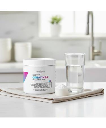 Livingood Daily Creatine + Magnesium Powder Unflavored | 5g Micronized Creatine Monohydrate with Magnesium for Energy Muscle Recovery & Performance | 30 Servings - Buy Online on GoSupps.com