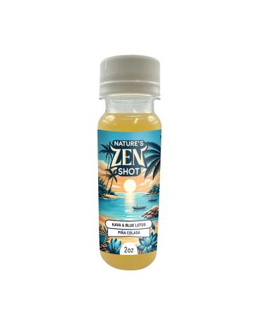 Nature's Zen Shot: Kava Kava Relaxation and Calming Beverage 2oz - Pina Colada Flavor (5 count Pina Colada) Pina Colada 0.4 Fl Oz (Pack of 5)