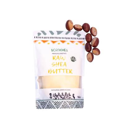 Northshea Raw Shea Butter | African  Unrefined  100% Pure | Skin Moisturizer | For Face  Body  Hair  and for Soap Making Base and DIY Whipped Lotion  Oil and Lip Balm | 16oz Bag 16 Ounce (Pack of 1)