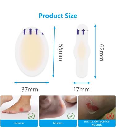 ACWOO Blister Plasters 16PCS - Invisible Hydrocolloid Gel Bandages for Feet, Toes, Fingers, Heels - Waterproof Blister Protector & Cushion Pad - Buy Online on GoSupps.com