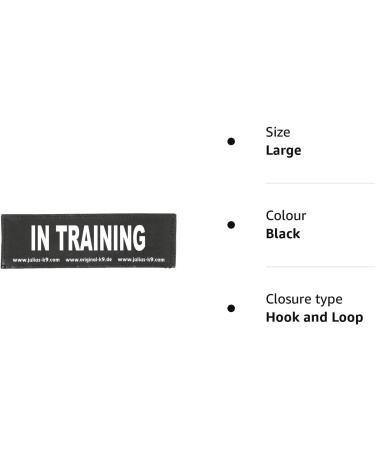 Large Black IN TRAINING Interchangeable Patches - 1 Pair for Dog Vests - Buy Online on GoSupps.com