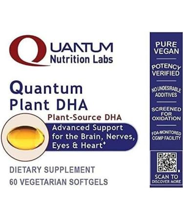 Quantum Nutrition Labs Plant DHA - Non-GMO Vegan DHA with Omega 3 Fatty Acids Algae Based DHA for Women & Men Natural DHA Supplement Suitable for Vegans- 60 Vegetarian Softgel Capsules - Buy Online on GoSupps.com