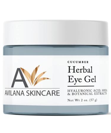 Avilana Cucumber Herbal Eye Gel  Cooling Gel For Fresh Youthful Eyes  Reduces The Appearance of Puffy  Tired Eyes and Dark Circles  Smooth the Appearance of Fine Lines  Calms and Hydrates