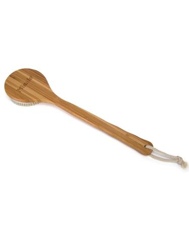 Minalo Natural Boar Bristle Bath Body Brush with Long Handle for Cellulite Exfoliation & Detox - Buy Online on GoSupps.com
