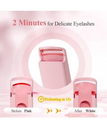 TOUCHBeauty Electric Eyelash Curler Heated Eyelash Curler with Smart Silicone Heating Pads Fast Heating Natural Curling Lash Styling Tools for Women AG-9906(Pink) - Buy Online on GoSupps.com