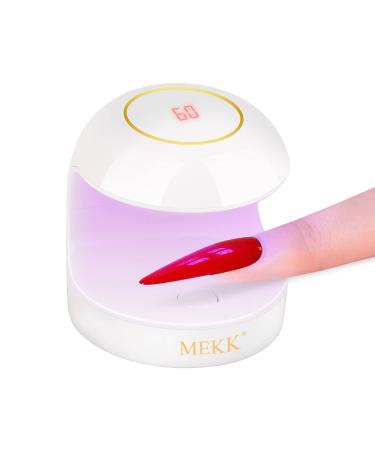 MEKK Mini UV Light for Gel Nails, LCD UV Light for Nails 18W Mini Nail Lamp Type-c UV Nail Lamp Innovative LED Nail Lamp Professional Nail Dryer for Nail Art(White) B-White