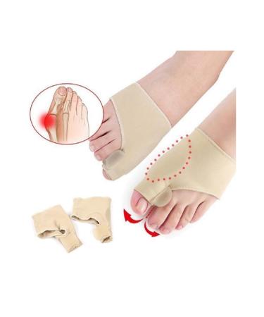 2 Pack Hallux Valgus Correction Bandage with Gel Pad - Elastic Bunion Sleeve for Pain Relief | Beige Orthopedic Support - Buy Online on GoSupps.com