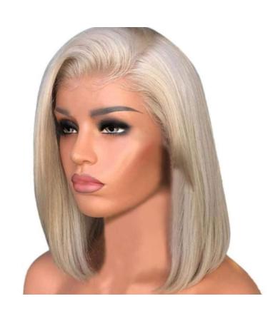 Lace Front Wig Bresilienne blonde straight bob wig pointed in front of 12 inches blonde blonde silky brazilian remy bob short wig of black women