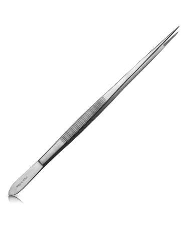 May - Terrarium tweezers 30 cm long with fine tip - feeding tweezers - feeding tongs - straight design - stainless steel
