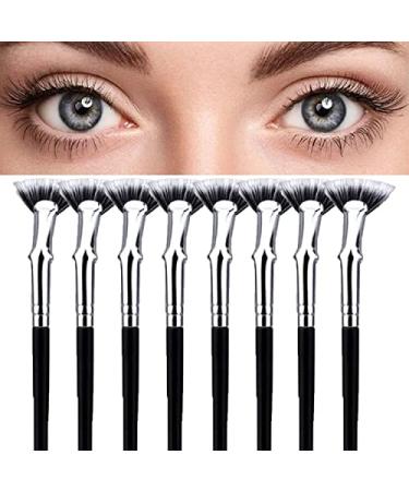 YANGYANGDA Mascara Fan Brush for Lashes Dolly Mascara Fan Brush Lash Wand Brush Fan for Natural Lifted Effects and Enhance Lower Lashes (10PCS)