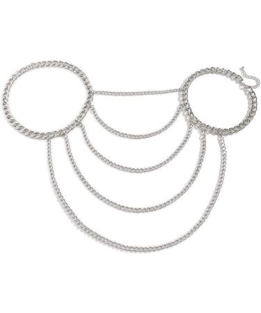 JWICOS Gold Miami Cuban Link Body Chain - Luxury Chunky Multi-Layer Tassel Accessories for Women & Girls - Silver Bohemian Style - Buy Online on GoSupps.com