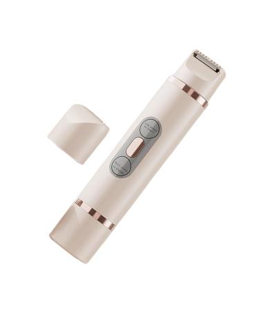 Rasoir lectrique Pour Femmes - pilateur Compact | Tondeuse Bikini Double T te Pour Jambes Visage Aisselles pilateur Miniature Beige