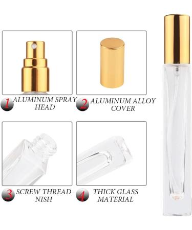 AKOAK 10ml Perfume Atomizer | Travel Empty Fine Mist Spray Bottle | Reusable Thick Glass Fragrance Bottle for Men & Women - Gold - Buy Online on GoSupps.com