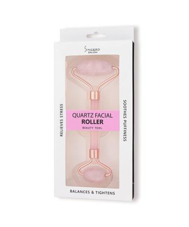 Sincero Salon - Rosenquarz Roller Face Massage device - Jade Roller Face - Anti -Fold Face Massage - Immediate Face Lifting - Face Massage device against wrinkles - Face Massager Rose Quartz
