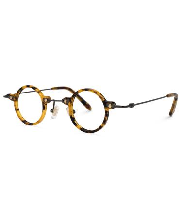 Zeelool Readers Retro Round Reading Glasses for Men Women with Standard Anti-Reflective Coating Burgess ZJGX308401-R Tortoise 1.75 x