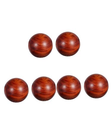 FRCOLOR 6 STK carving Tai-Chi-Ball Chinese balls for blowing handballs Stress balls for the hand acupuncture massage handmade balls hand massage ball desk ice hockey rose wood