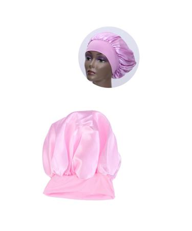 Silky Satin Sleep Cap for Curly Hair | Wide Side Bonnet Shower Cap | Pink | 1pc - Buy Online on GoSupps.com