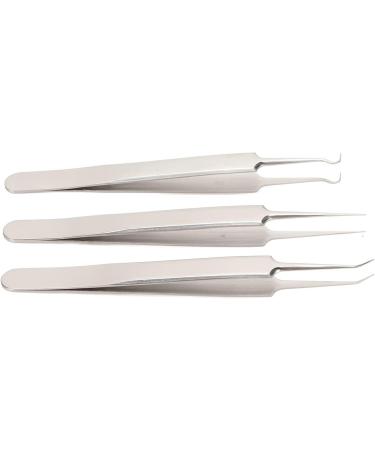 Qukaim Pimples Tweezers Extractor Stainless Steel Blackhead Tweezers Extractor Tool for Pimples Whiteheads and ComedonesSet of 3 - Buy Online on GoSupps.com