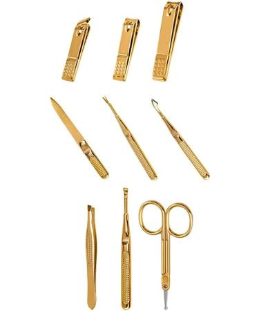 Manicure Kit Beauty Manicure Stainless Steel Nail Clippers Set Nail Clippers Care Tools Man in Woman 9 Pieces Brown Nail Clippers Kit - Buy Online on GoSupps.com