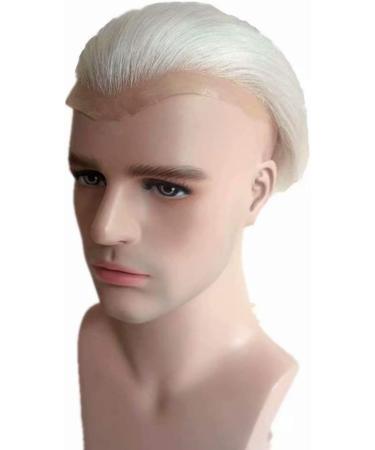 Gray white Human Hair Toupee for men NLW European human hair pieces for men Hair unit replacement System Man piece soft (White-Full Lace base) #White Full Lace - Buy Online on GoSupps.com