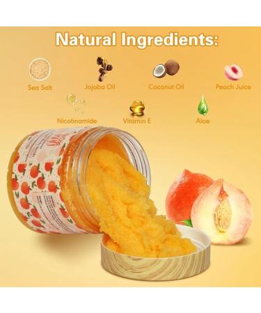 KAV 4 Pack Salt Body Scrub - Natural Exfoliating Salt Scrub for Body and Face Helps with Moisturizing Skin Dead Cell Removal Rejuvenation and Relaxation - Buy Online on GoSupps.com