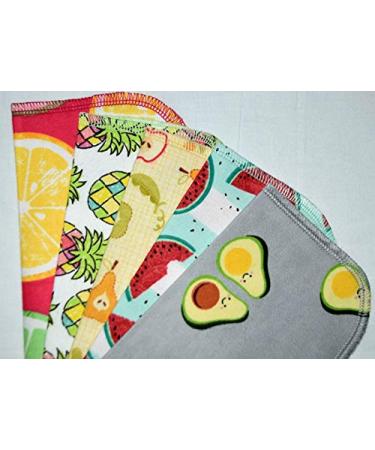 Farmers Market 1 Ply Printed Flannel Little Wipes 8x8 Inches Set of 5 - Eco-Friendly Cleaning Cloths - Buy Online on GoSupps.com