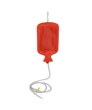 2-liter input set with a long hose reusable tips and controlled water flow made of rubber material safe and practical for inlets for intestinal foundation (red)